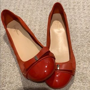 Cole Haan orange suede ballet flats. Size 8.5